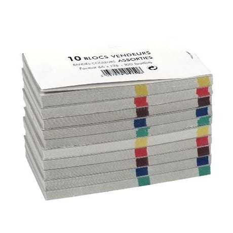 Lot de 10 blocs vendeur 6.6x13.5 cm