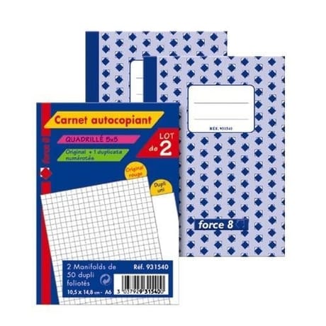 Force 8 lot de 2 manifold dupli petits carreaux 10.5x14.8 cm