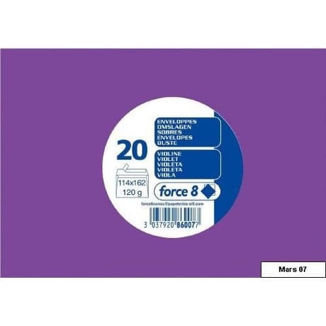Clairefontaine 20 enveloppes auto-adhésives 11.4x16.2 cm violine 120 grammes