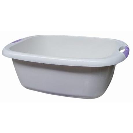 Bassine rectangle ivoire avec poignées soft touch 22 l