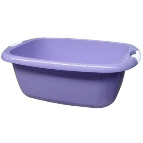 Bassine rectangle 36 litres parme avec poignées soft touch