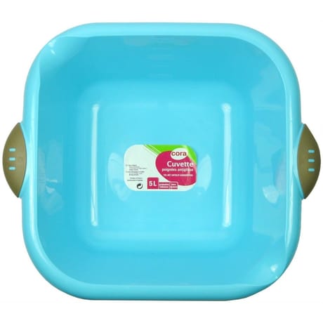 Cuvette carrée 5 litres bleu
