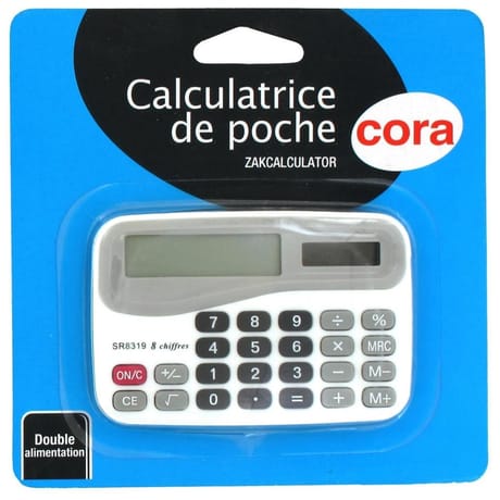 Cora calculatrice de poche 8 chiffres