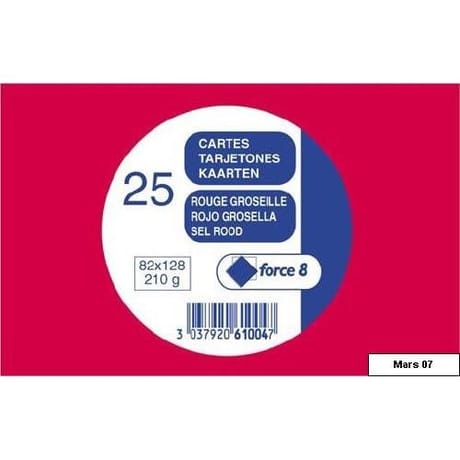 Clairefontaine 25 cartes de visite groseille 8.2x12.8 cm 210 grammes