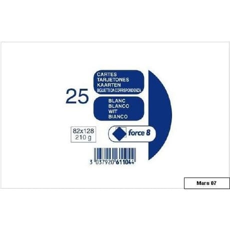 Clairefontaine 25 cartes de visite blanches 8.2x12.8 cm 210 grammes