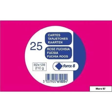 Clairefontaine 25 cartes de visite fuschia 8.2x12.8 cm 210 grammes