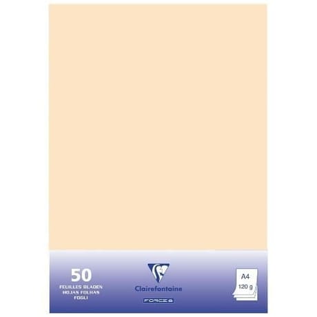 Clairefontaine 50 feuilles papier couleur 21x29.7 cm 120 grammes ivoire sous film