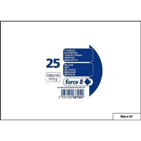 Clairefontaine 25 cartes 10.9x15.5 cm blanc 210 grammes sous film