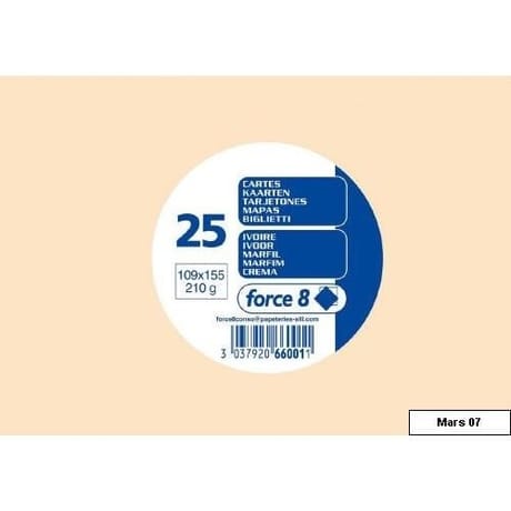 Clairefontaine 25 cartes 10.9x15.5 cm ivoire 210 grammes sous film