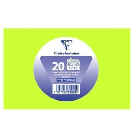 Clairefontaine 20 enveloppes visite 9x14 cm vert bourgeon
