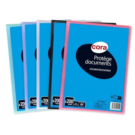 Cora protège documents soudé 200 vues polypro personnalisable