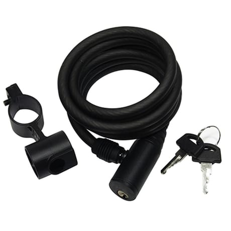Antivol spiral d8x1,5m à clé et support