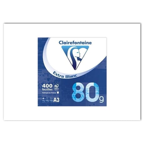 Clairefontaine ramette extra blanc a3 400 feuilles 80 grammes