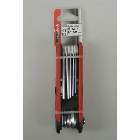 Chromatech 8 cles males 1.5 à 8mm sur monture rouge finition satinée