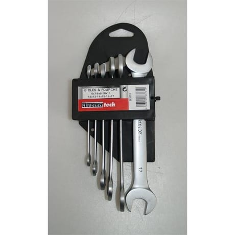 Chromatech jeux de 6 cles fourche serie longue de 6X7 à 16X17
