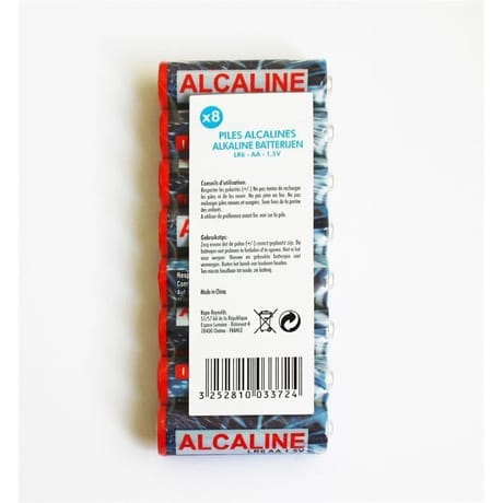 8 piles alcalines AA (LR06)