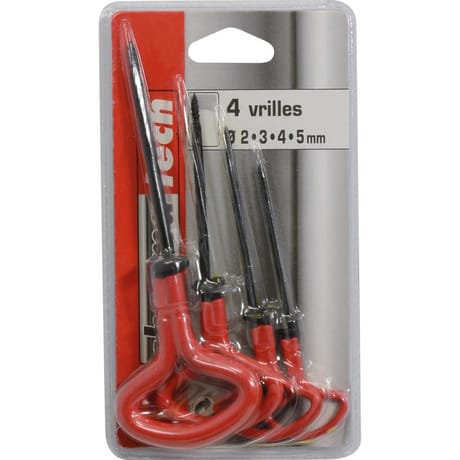 Chromatech jeu de 4 vrilles gainées 2-3-4-4, 7 mm