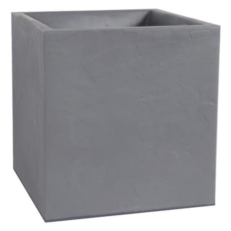 Pot carré volcania décor pierre double paroi gris galet 31 litres
