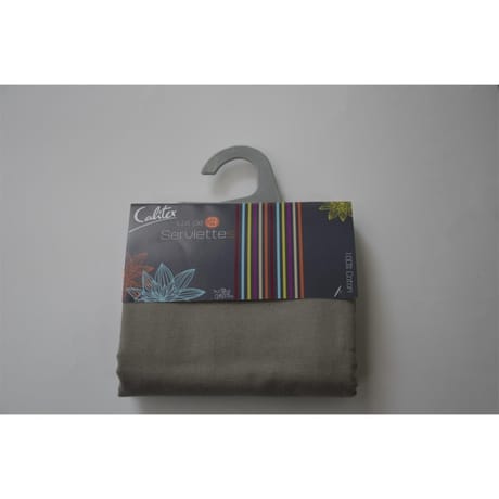 Lot de 3 serviettes de table gris 44x44 cm