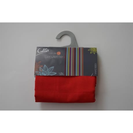 Lot de 3 serviettes de table rubis 44x44 cm