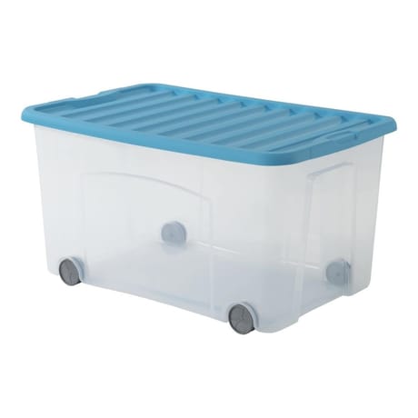 Roller ventilo boite de rangement avec roulette transparente/belu 50l