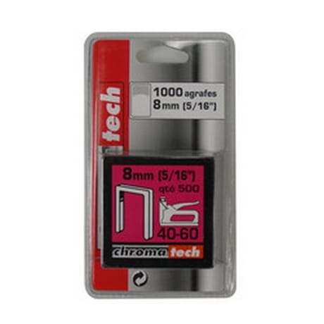 Chromatech 2 boites de 500 agrafes 8mm sous double coque