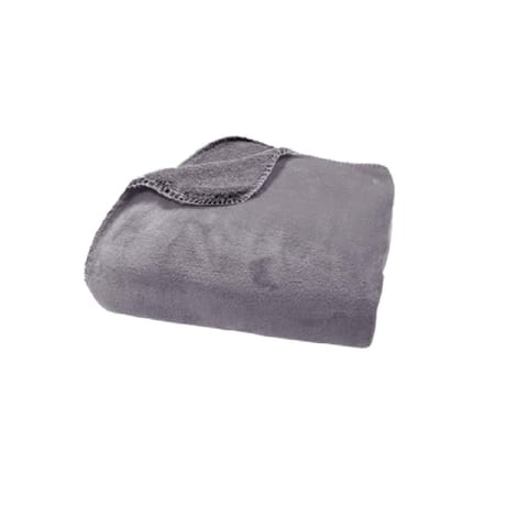 Plaid flanelle sherpa 125X150 gris