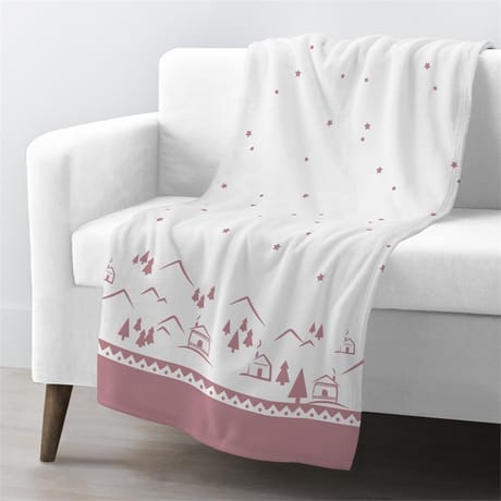 Plaid vallée 130X150 cm rouge