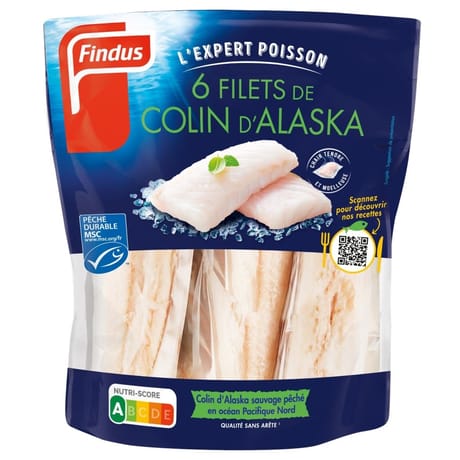 Findus 6 filets de colin d'Alaska msc 600g