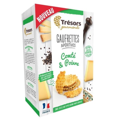 Trésors Gourmands Gaufrettes apéritives Comté poivre 60g