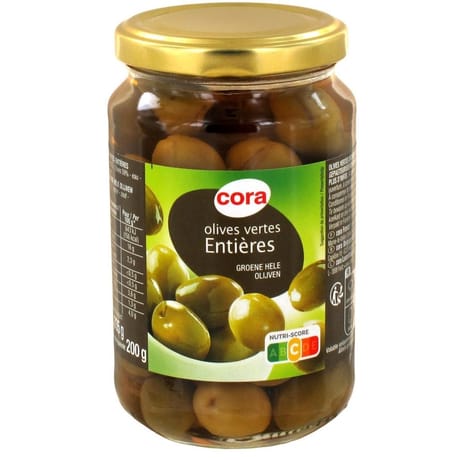 Cora olives vertes entières bocal 200G