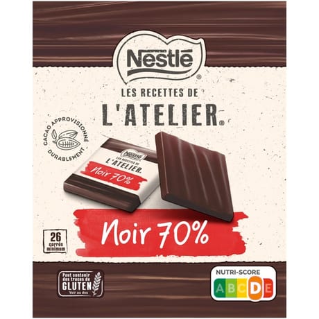 Nestlé L'Atelier Carrés de chocolat noir intense 70%  210g
