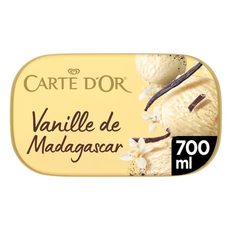 Carte d'or bac crème glacée vanille de Madagascar 700ml 367g