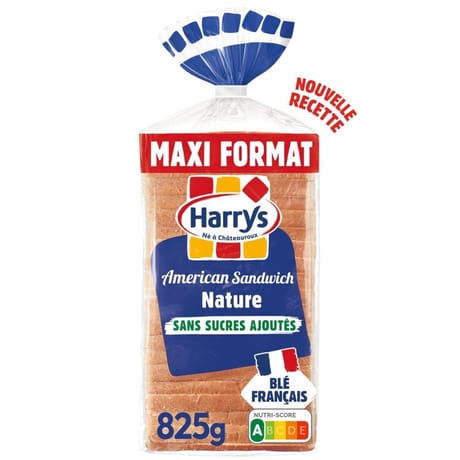 Harrys american sandwich nature sans sucres ajoutés 21 tranches maxi format 825g