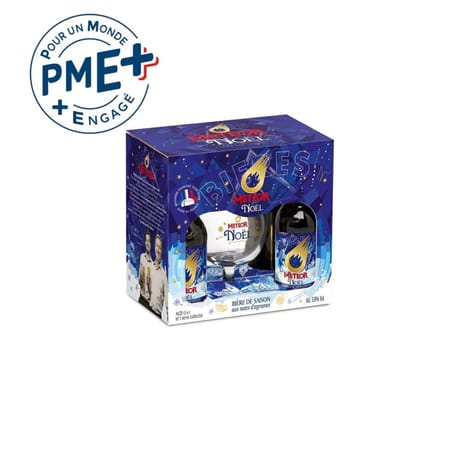Météor coffret de Noël 4x25cl + 1 verre collector 5.8%vol