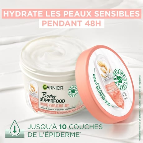 Garnier baume hydratant body superfood lait d'avoine 48h 380 ml