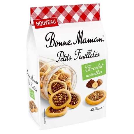 Bonne maman petit feuilletés choco noisettes 250g