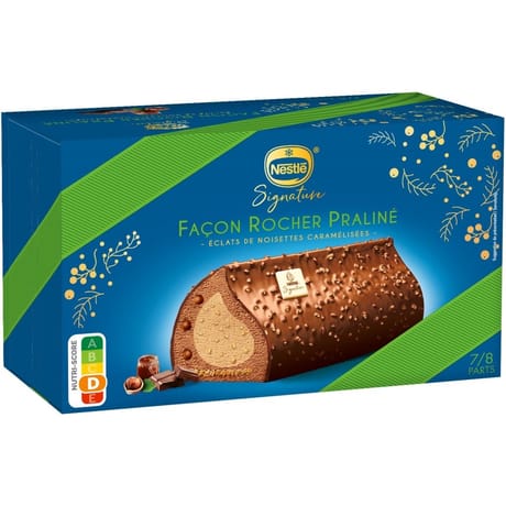 Nestlé Signature bûche façon rocher praliné 7/8 parts 511g
