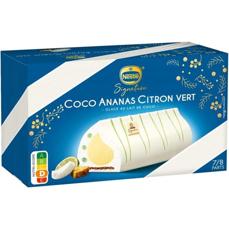 Nestlé Signature bûche coco ananas citron vert 7/8 parts 500g