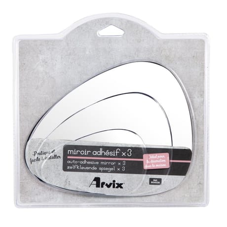 Lot de 3 miroirs galets auto adhesifs
