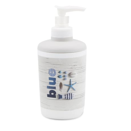 Distributeur savon plastique imprimé bleu