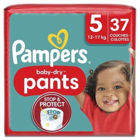 Pampers baby-dry couches culottes tailles 5 12kg - 17kg x37