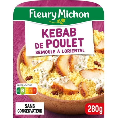 Fleury Michon kebab de poulet & semoule à l'orientale 280g