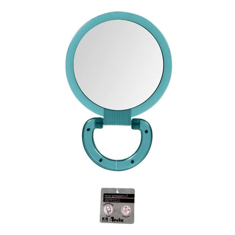 Miroir double face x1x2 avec poignée plastique coloris assortis