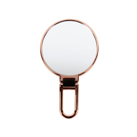 Miroir métalisé double face avec poignet repliable