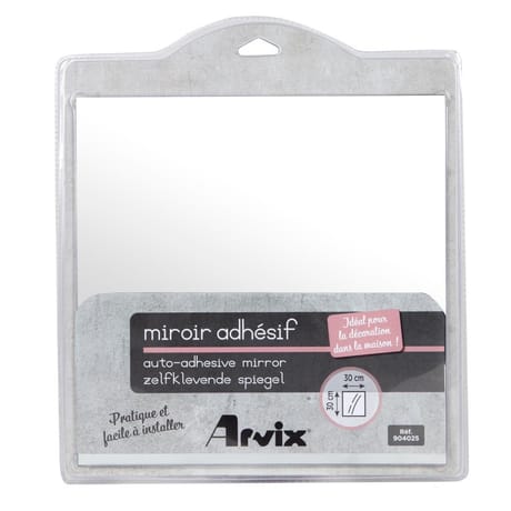 Miroir carré auto adhésif 30x30