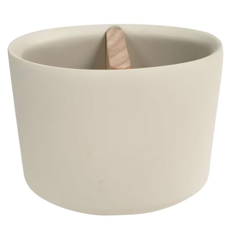 Porte brosse a dent résine et bois creme