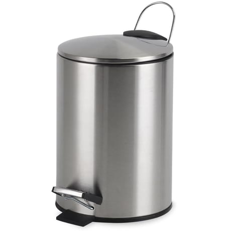 Poubelle 3L metal mat couvercle plat