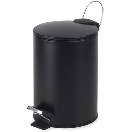 Poubelle 3l noir couvercle plat