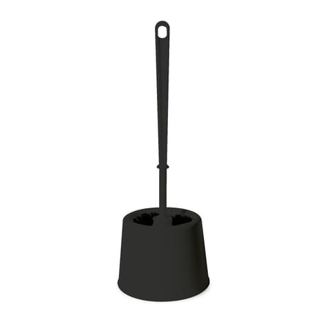 Pot boule + balayette wc plastique coloris noir